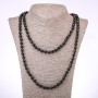 Agate Beaded Necklace (named) Black Czech Glass Faceted Bead, 8 mm diameter, 120 cm length