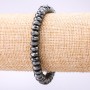 Faceted Hematite Rondelle Bracelet, 8×4 mm, 18 cm on Elastic