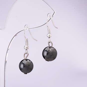 Hematite Earrings, 10 mm Diameter