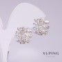 Xuping Earrings with White Crystals 14x10mm Rhodium