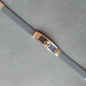 Men's bracelet 'Steel Plate' anchor, rubber, 21 cm circumference