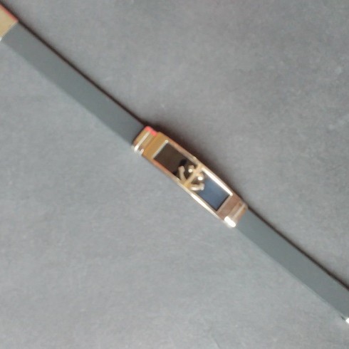 Men's bracelet 'Steel Plate' anchor, rubber, 21 cm circumference