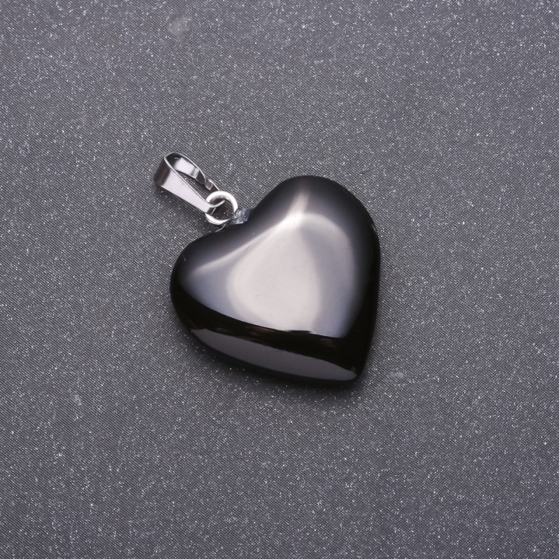Pendant "Heart" with natural agate stone 28x19x19mm (+-)