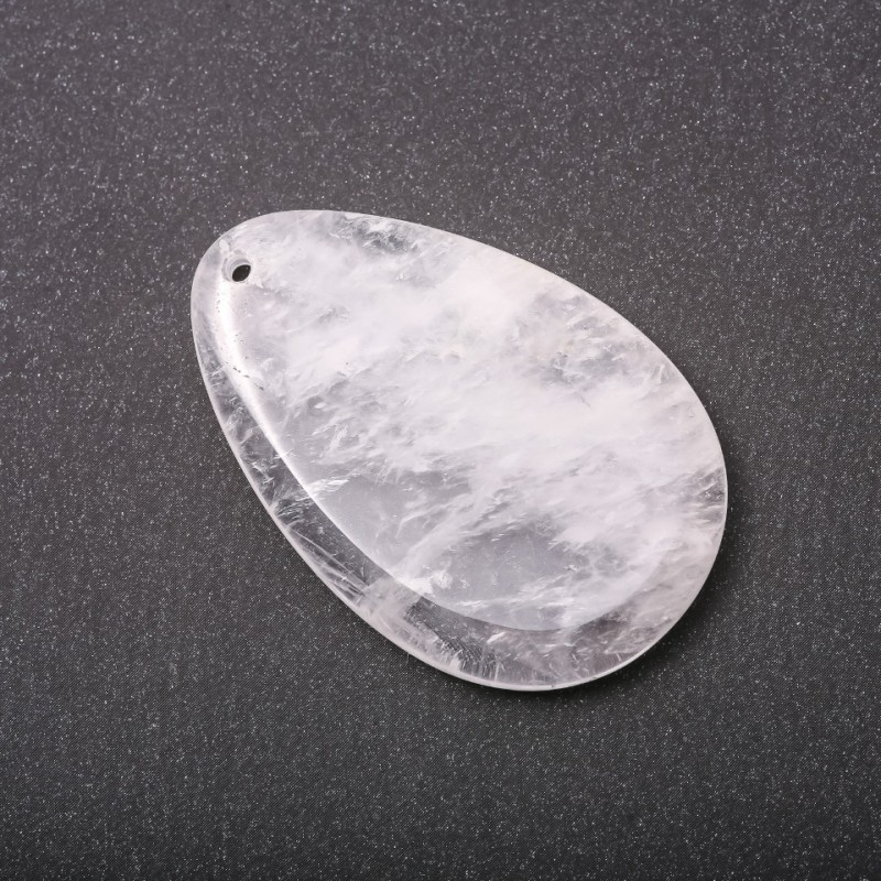Teardrop Pendant White Quartz 55x35mm (+-)