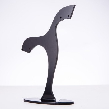 Jewelry stand made of black plastic, height 8 cm, width 7 cm