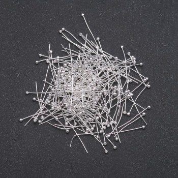 Findings Ball-Head Pins, Bright Metal, 25mm Length, 500 g, 5,000 pcs. +
