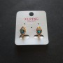 Discount! Xuping Earrings with Blue Stones 15x12mm 18K Gold Plating