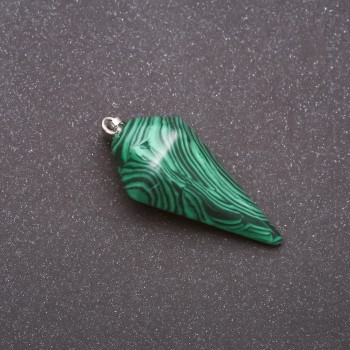 Pendant 'Pendulum' from Malachite Natural Stone 40×30×13 mm