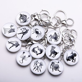 Zodiac Keychain, diameter 3.5 cm, length 9 cm, pack of 12 pcs