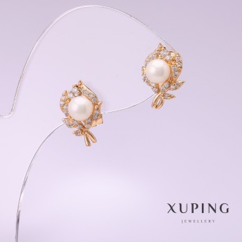 Discount! Xuping Mallorca Pearl Earrings 9x14mm 18K Gold Plating