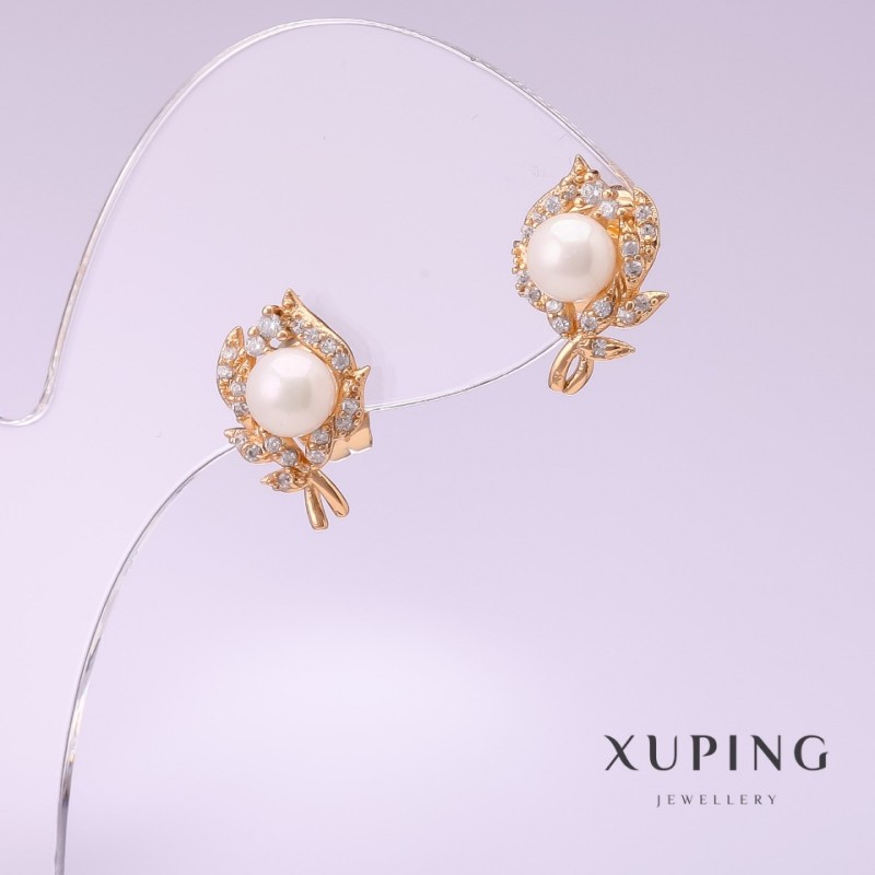Discount! Xuping Mallorca Pearl Earrings 9x14mm 18K Gold Plating