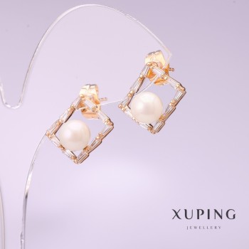 Discount! Xuping Pearl Earrings Mallorca 11x14mm 18k Gold Plating