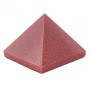 Aventurine Stone Pyramid Souvenir 'Golden Sand' pressed, height 3.6 cm, width 3.0 cm