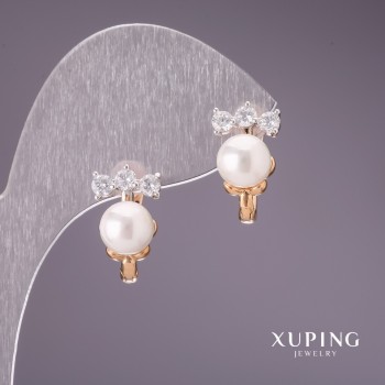 Discount! Xuping Pearl Earrings 'Mallorca' 16x10mm 18K Gold Plating