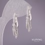 Xuping Earrings with White Crystals 31x7mm Rhodium
