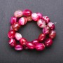Raspberry Agate Beads on a Thread, 12×17 mm, 38 cm, Longitudinal Hole