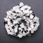 Beads of natural stone Rutile quartz 'Hairy', white quartz, black agate on a thread, chip beads, 5-8 mm diameter (±), length 85 cm