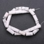 Howlite Beads, Natural Stone, Cylindrical on Thread, 8×17mm, 38cm Length