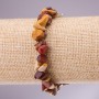 Mookaite jasper chip bracelet on elastic, 5–8 mm beads, 18 cm long