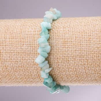 Amazonite chip bracelet on elastic, 5-8 mm diameter, 18 cm length