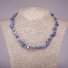 Natural sodalite chip necklace, 5–8 mm diameter, length 50 cm +/- extension chain +5 cm +