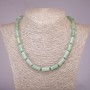 Necklace of natural nephrite with cylindrical beads, 8×17 mm diameter, 45 cm length