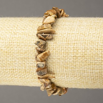 Landscape Jasper Chip Bracelet, 5-8 mm diameter, 18 cm length on elastic