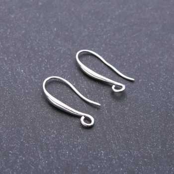 Pair of 2x19 mm silver earring hooks