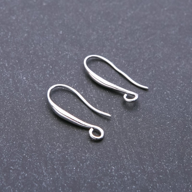 Pair of 2x19 mm silver earring hooks