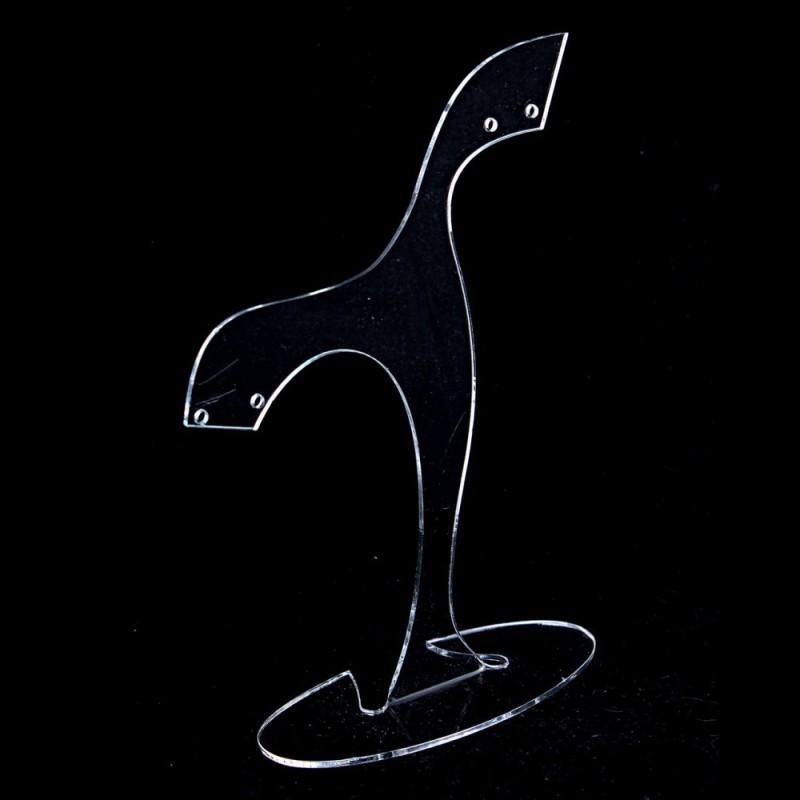 Earrings stand, clear plastic, height 140mm