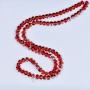 Red crystal beads in Swarovski style red faceted ball with golden gasoline finish, 5x4 mm, 48 cm strand