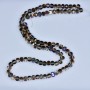 Champagne Swarovski-style crystal beads, faceted ball with purple gasoline finish, diameter 5x4 mm, cord length 48 cm