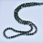 Gray Swarovski-style crystal beads with gasoline finish, 5x4 mm faceted beads, strand length 48 cm