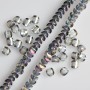 Crystal beads in Swarovski style, gray with lilac 'gasoline' plating, diameter 2.5×4 mm, thread length 48 cm