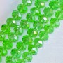 Beads Czech Crystal transparent light green with gasoline iridescent coating 'Gasoline' 'Rondelle', diameter 8×5 mm, strand length 40 cm