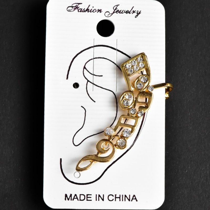 Ear cuff, 40mm length, yellow metal