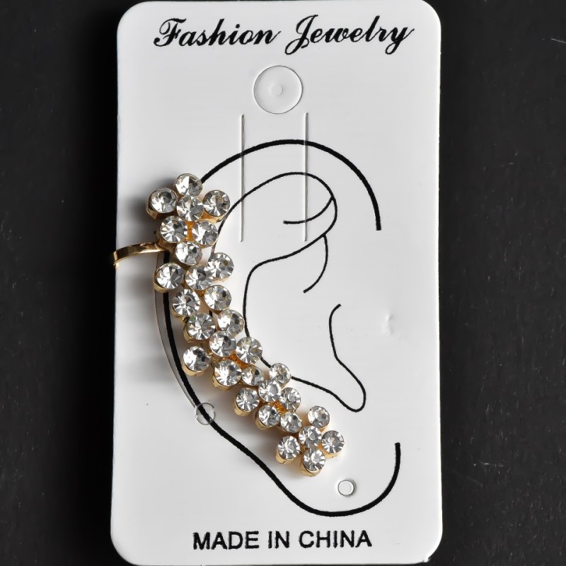 Yellow metal ear cuff, 40mm length