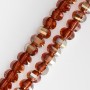 Crystal beads in Swarovski style, brown with coating, faceted bead, 5×4 mm diameter, strand length 48 cm