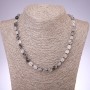 Rutilated quartz necklace 'Hairy' with faceted oval beads, 8x10 mm, length 45 cm
