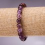 Ametrine bracelet with smooth beads, 8 mm diameter, 18 cm length on elastic
