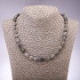 Labradorite Necklace, faceted, 9x12 mm diameter, length 45 cm+