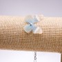 Discount! Butterfly Bracelet-Choker on Invisible Silicone Thread (Organza) Beige-Blue, Diameter 33x27mm, Length 16-20cm