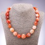 Faceted natural Sardonyx gemstone necklace, diameter 20mm ±, length 50cm