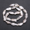 Natural Baroque Pearl Beads on a Thread with Warm Gasoline Sheen, d10×20 mm, Length 40 cm (±)
