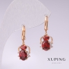 Xuping Spider Earrings 18K Gold-Plated with Red Stone and White Crystals, 25x10mm