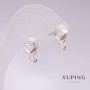 Discount! Xuping Rhodium Earrings with White Rhinestones 11x17mm