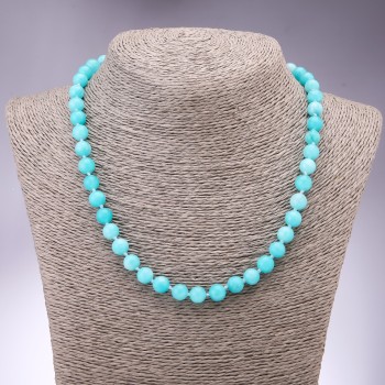 Aquamarine Beads, Smooth Round Beads, 8mm Diameter, 45cm Length
