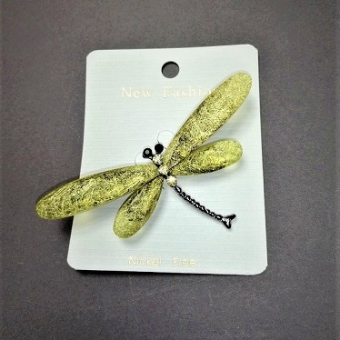 Discount! Butterfly Brooch with Crystals, 70x30 mm Gray Metal