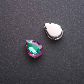Sew-on Crystal Drop 10×14mm Green-Raspberry