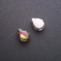 Price per pack / 10 pcs. Drop-shaped sew-on crystal with pin 10×14 mm blue-yellow